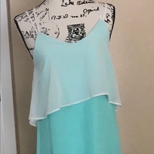 White and teal Maxi dress